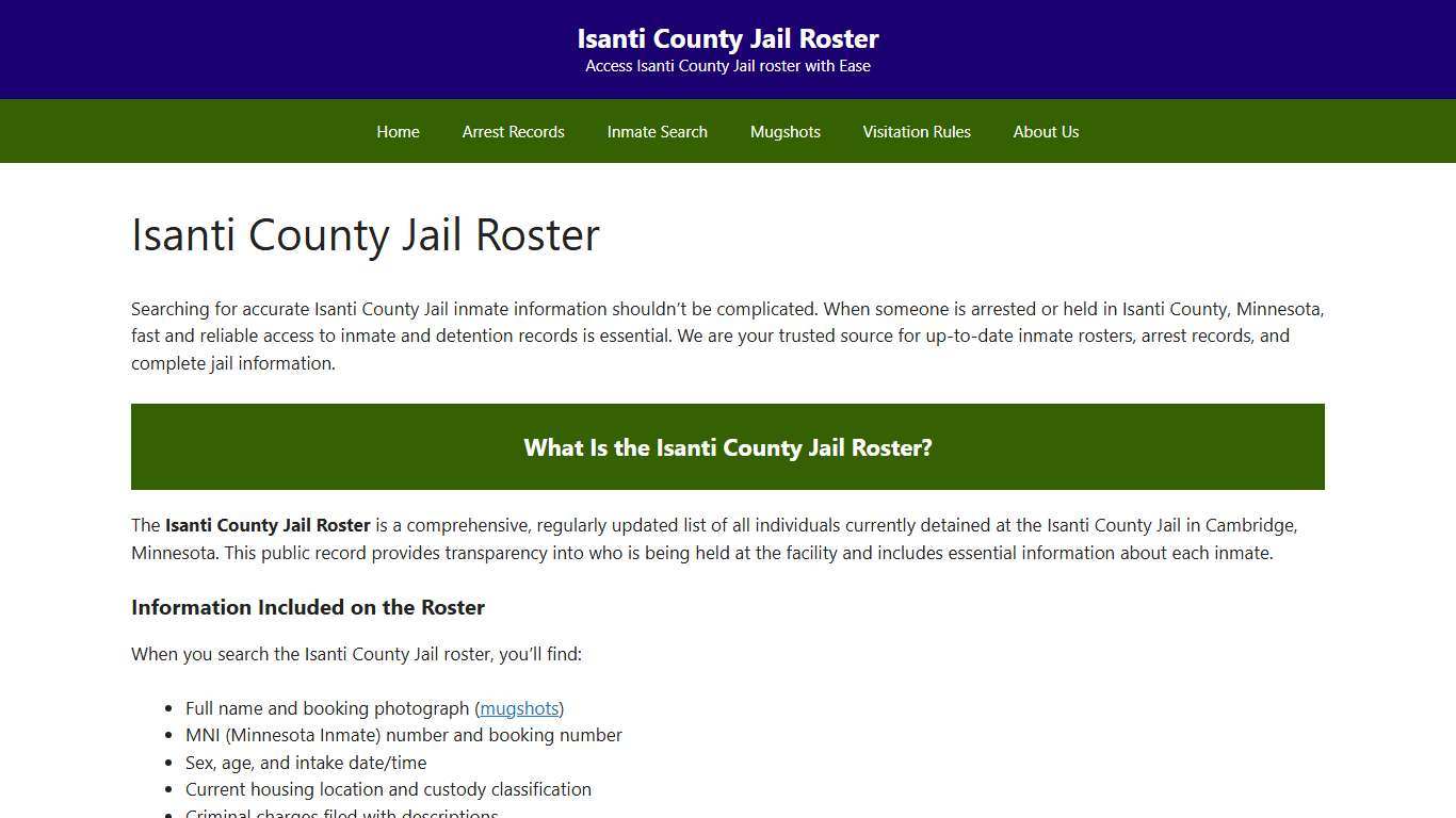 Isanti County Jail Roster - Isanti County Jail Roster